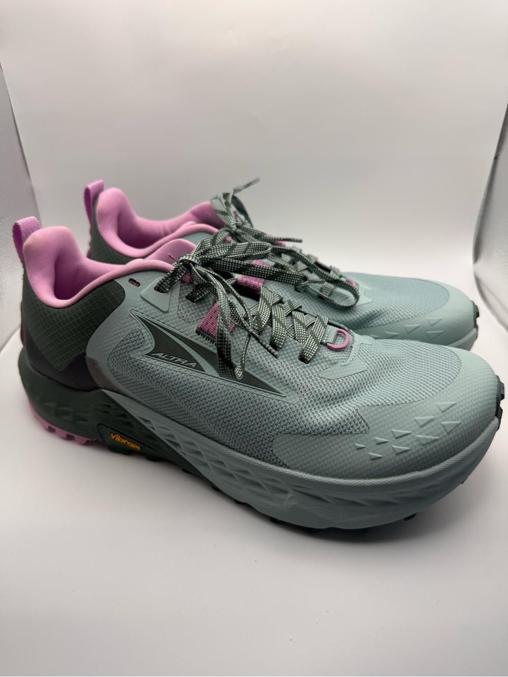 Altra Women's Trail Sneakers - Sage Green with Pink Accents